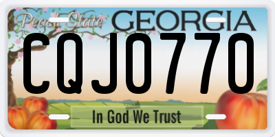 GA license plate CQJ0770