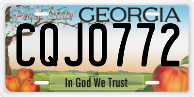 GA license plate CQJ0772