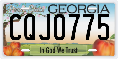 GA license plate CQJ0775
