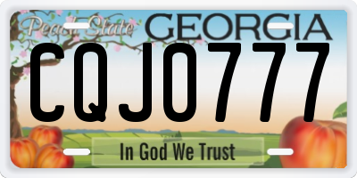 GA license plate CQJ0777