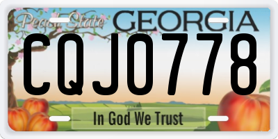 GA license plate CQJ0778