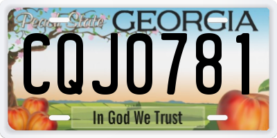 GA license plate CQJ0781