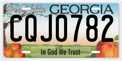GA license plate CQJ0782