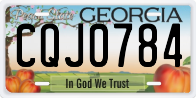 GA license plate CQJ0784