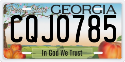 GA license plate CQJ0785