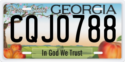 GA license plate CQJ0788