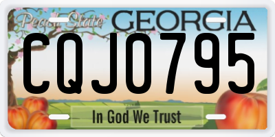 GA license plate CQJ0795