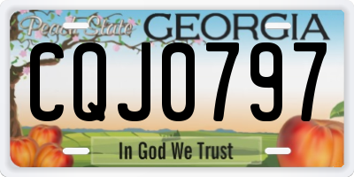GA license plate CQJ0797