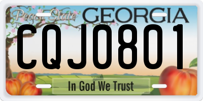 GA license plate CQJ0801
