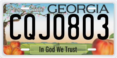 GA license plate CQJ0803