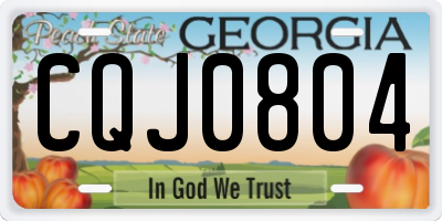 GA license plate CQJ0804