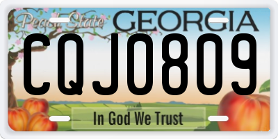 GA license plate CQJ0809