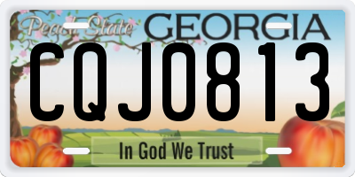 GA license plate CQJ0813