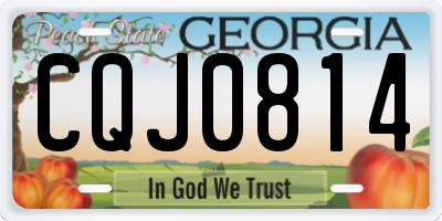GA license plate CQJ0814
