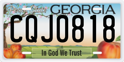 GA license plate CQJ0818