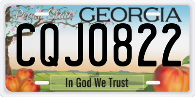 GA license plate CQJ0822