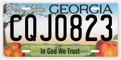 GA license plate CQJ0823