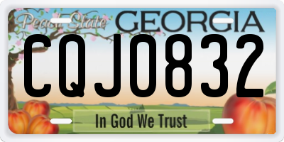 GA license plate CQJ0832