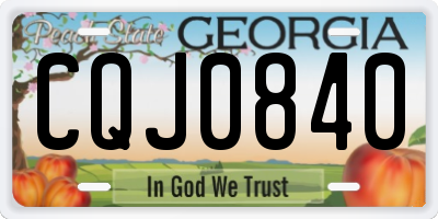 GA license plate CQJ0840