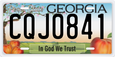 GA license plate CQJ0841