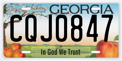 GA license plate CQJ0847