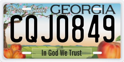 GA license plate CQJ0849