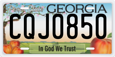GA license plate CQJ0850