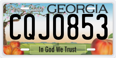 GA license plate CQJ0853