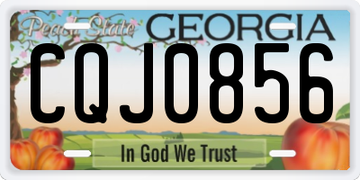 GA license plate CQJ0856