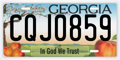 GA license plate CQJ0859