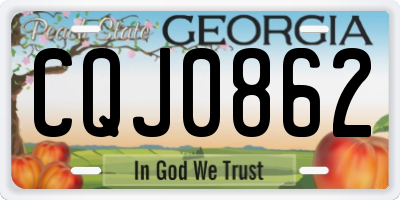 GA license plate CQJ0862