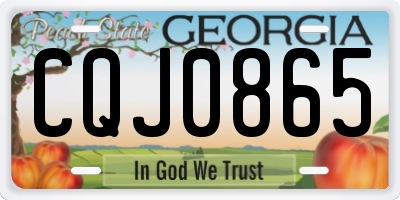 GA license plate CQJ0865