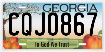 GA license plate CQJ0867