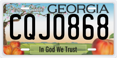 GA license plate CQJ0868