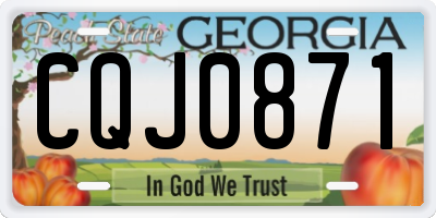 GA license plate CQJ0871