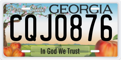 GA license plate CQJ0876