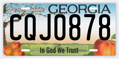 GA license plate CQJ0878