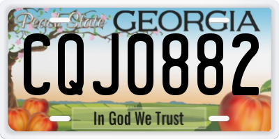 GA license plate CQJ0882