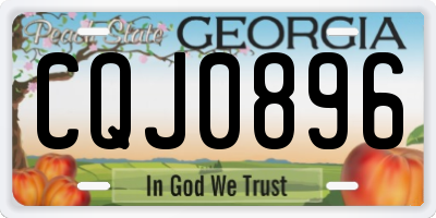 GA license plate CQJ0896