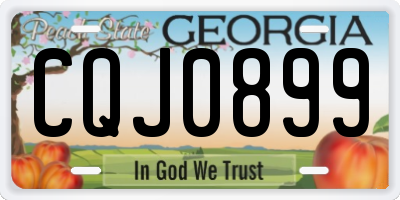 GA license plate CQJ0899
