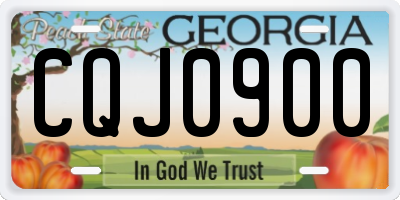 GA license plate CQJ0900
