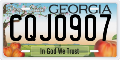 GA license plate CQJ0907