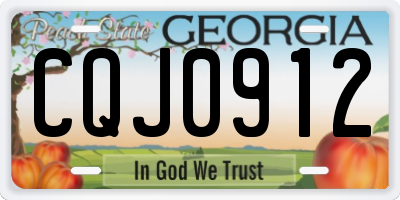 GA license plate CQJ0912