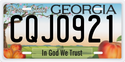 GA license plate CQJ0921