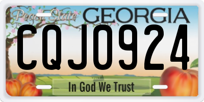 GA license plate CQJ0924