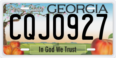 GA license plate CQJ0927
