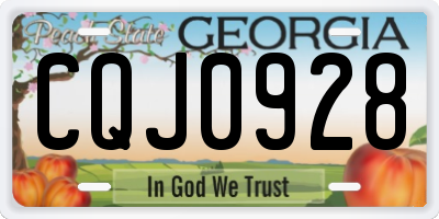 GA license plate CQJ0928