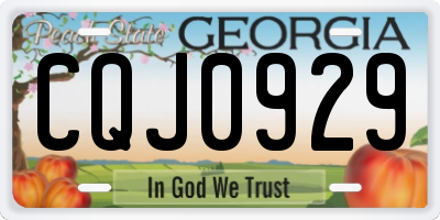 GA license plate CQJ0929