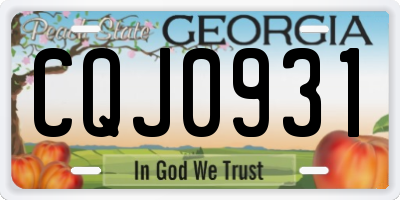 GA license plate CQJ0931