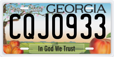 GA license plate CQJ0933